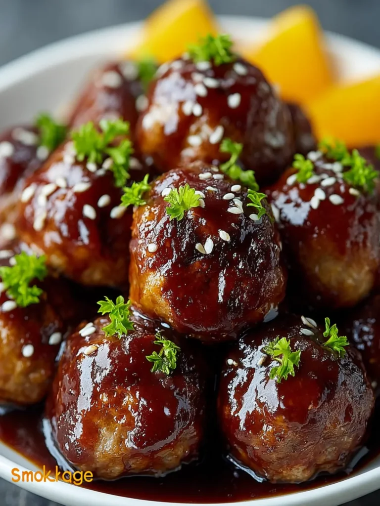 Slow Cooker Teriyaki Meatballs First Image