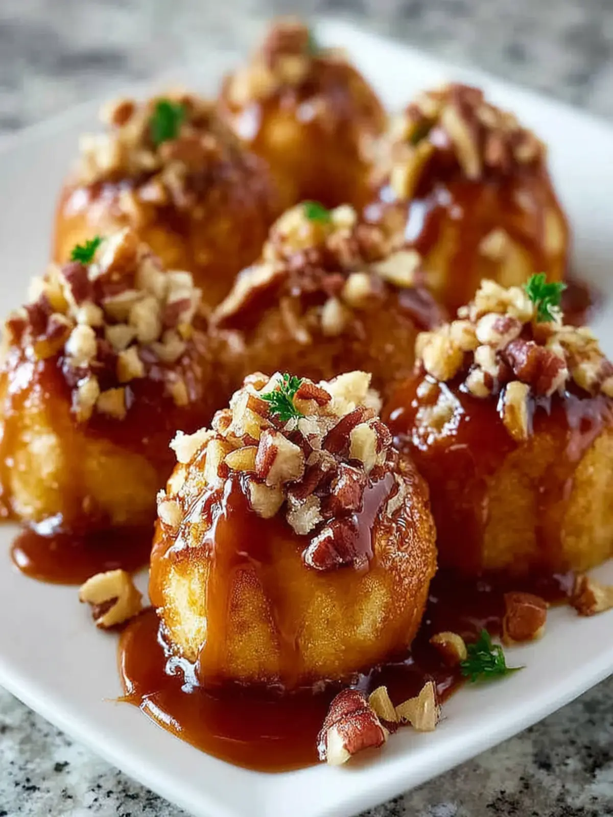 Apple Pecan Bites with Caramel Sauce First Image