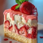 Irresistible Strawberry Custard Delight Cake Recipe First Image