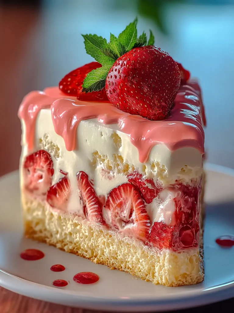 Irresistible Strawberry Custard Delight Cake Recipe First Image