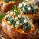 Stuffed Sweet Potatoes with Spinach, Mushroom, Feta & Rosemary First Image