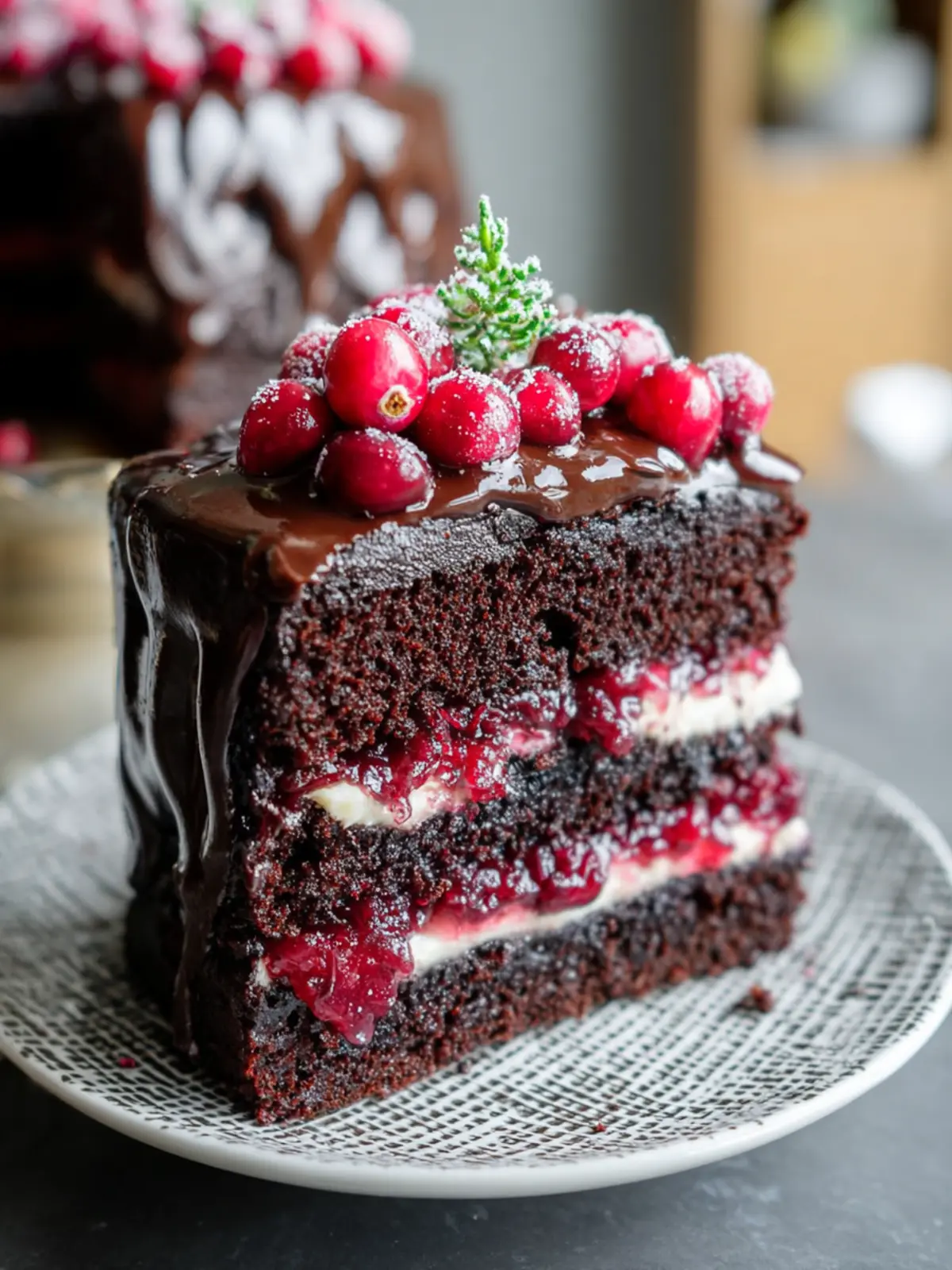 Chocolate Cranberry Cake First Image