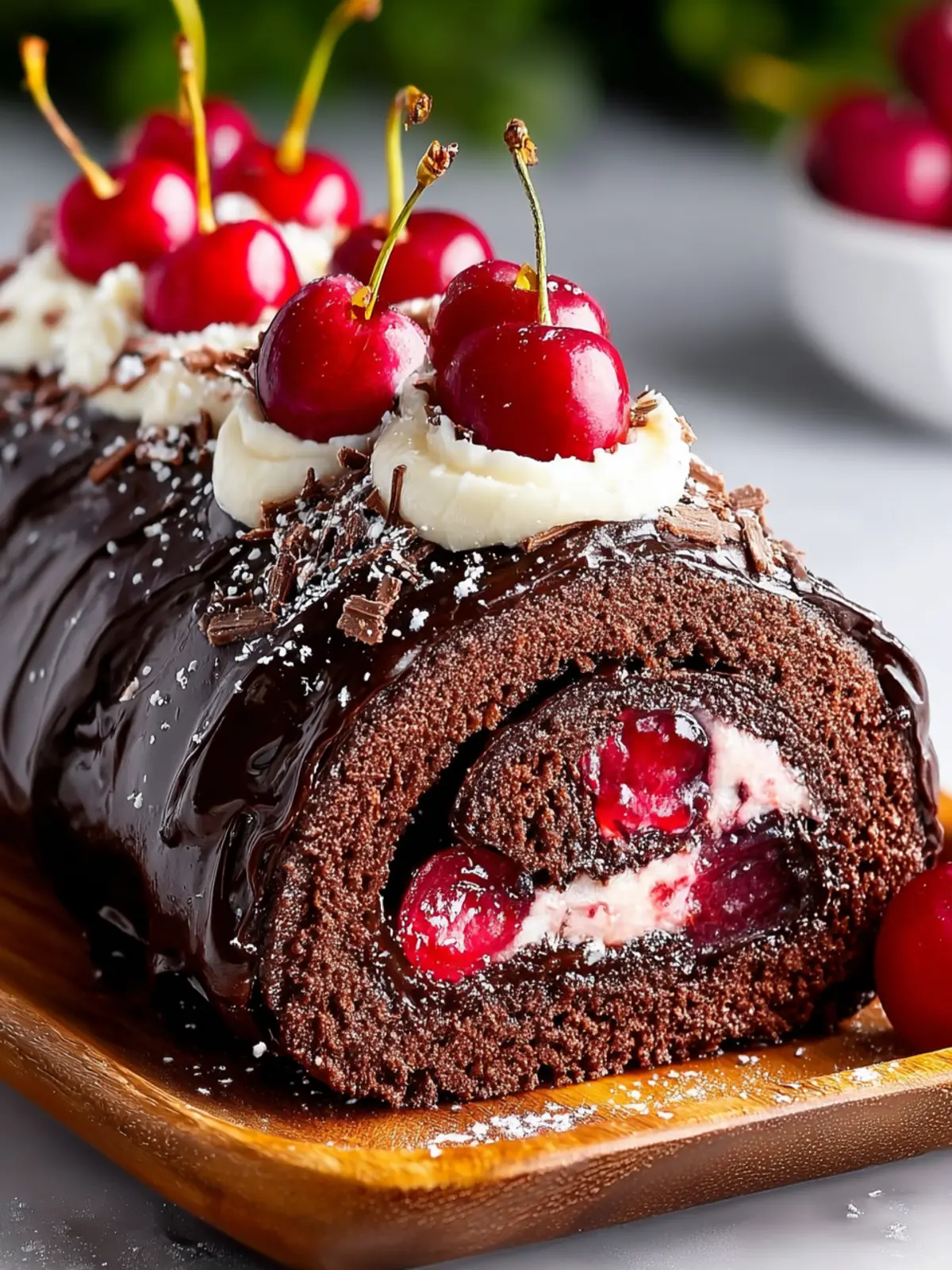 Irresistible Dark Chocolate Cherry Yule Log Recipe First Image