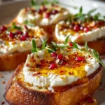 Sweet and Spicy Whipped Feta Crostini with Hot Honey Delight First Image