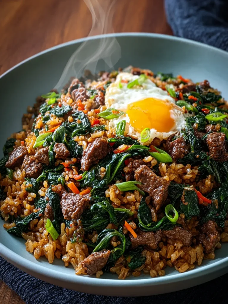 Korean Beef Spinach Rice Recipe First Image