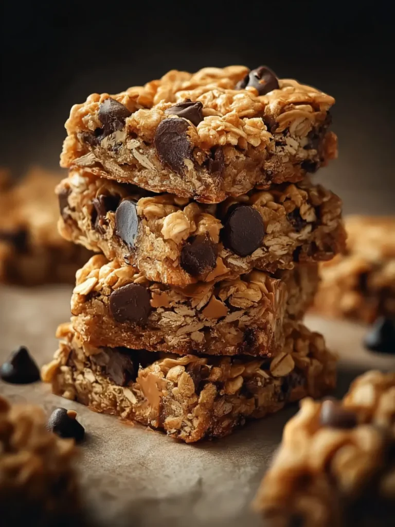 Chocolate Chip Peanut Butter Granola Cookie Bars made easy! First Image