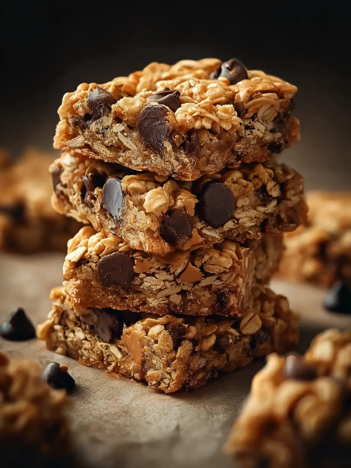 Chocolate Chip Peanut Butter Granola Cookie Bars made easy! First Image