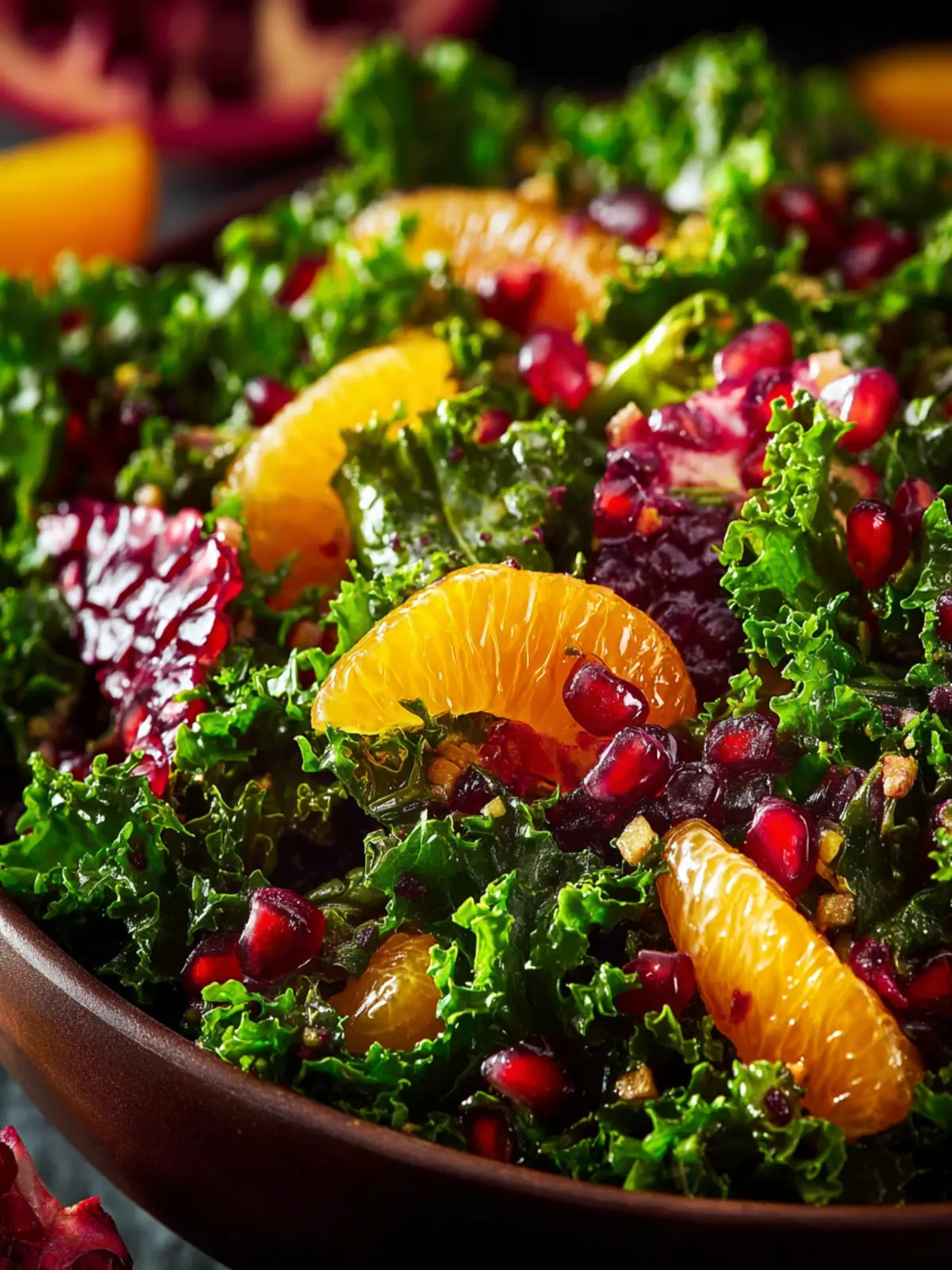 Zesty Citrus Pomegranate Kale Vinaigrette Recipe First Image