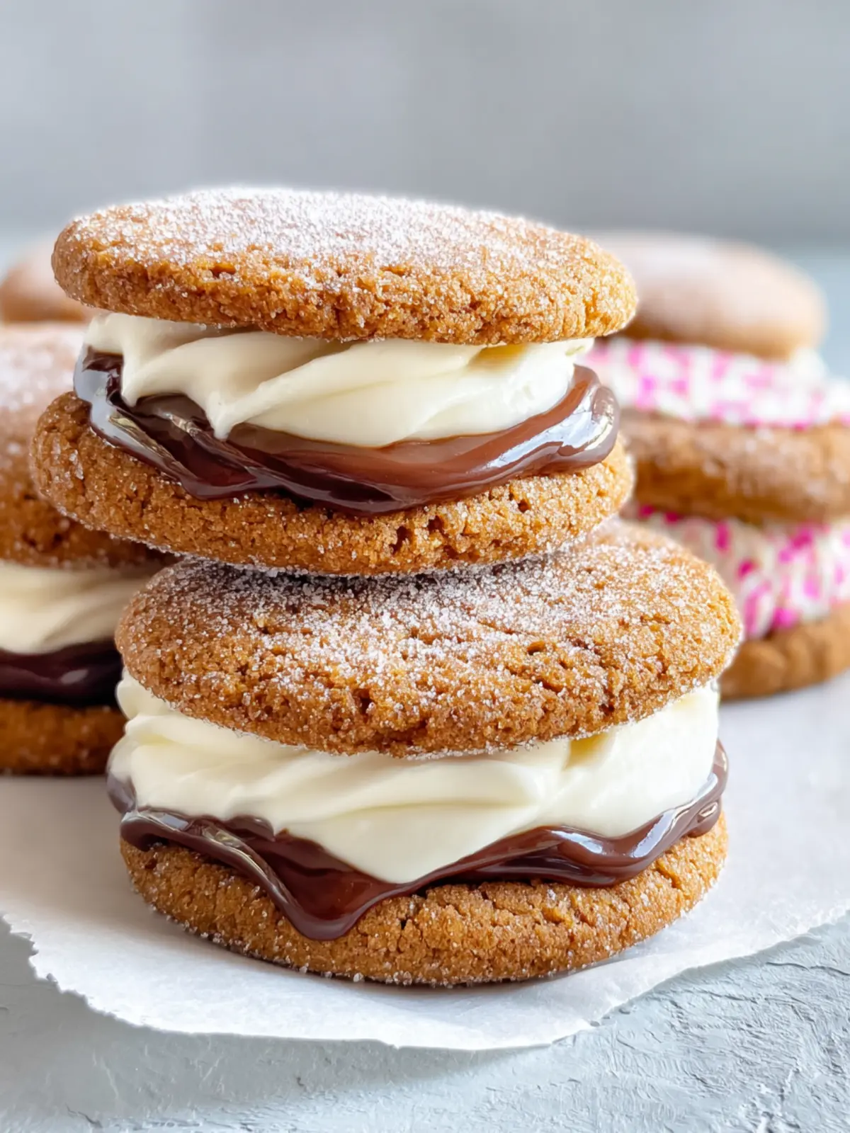 Ginger Molasses Cookie Sandwiches Recipe First Image