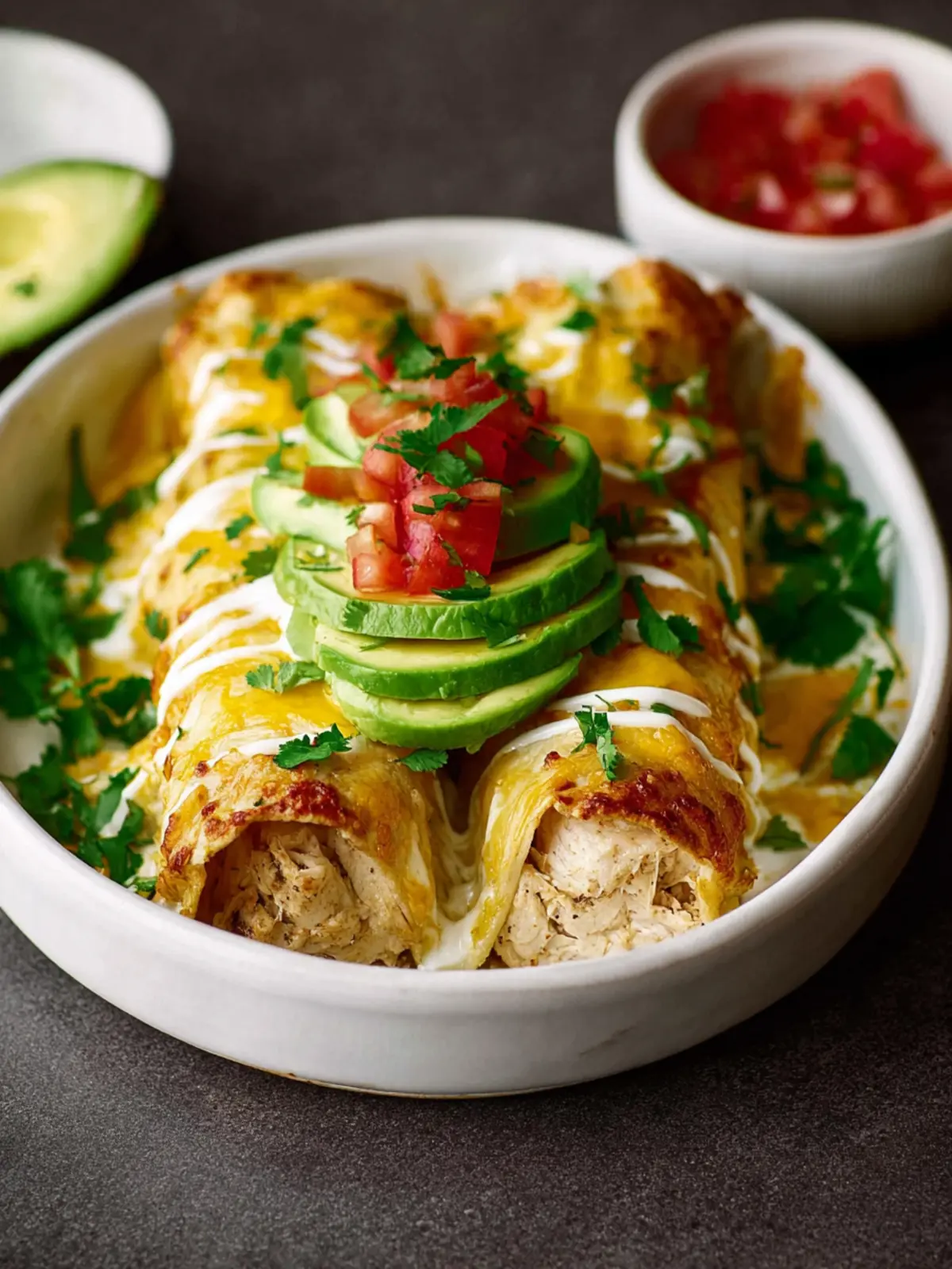 Avocado Chicken Enchiladas Recipe First Image