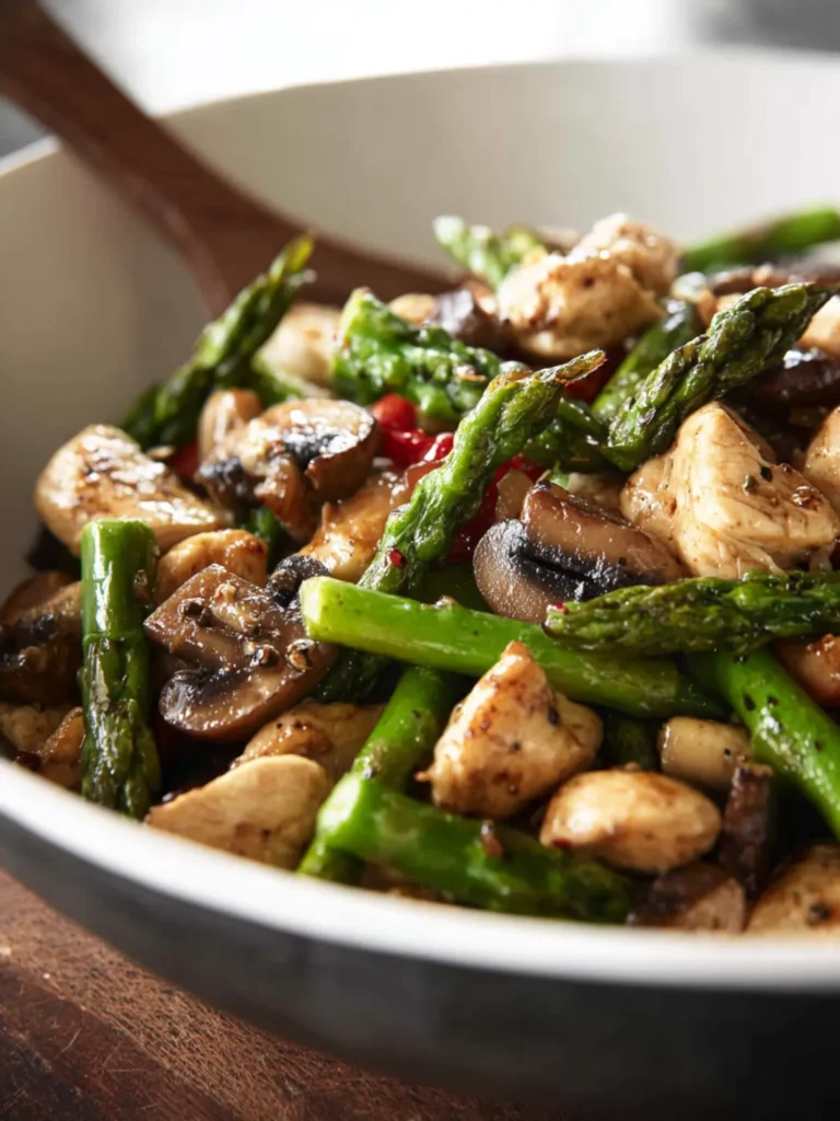 Mushroom Asparagus Chicken Stir Fry Recipe First Image