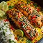 One Pan Coconut Curry Salmon with Garlic Butter First Image