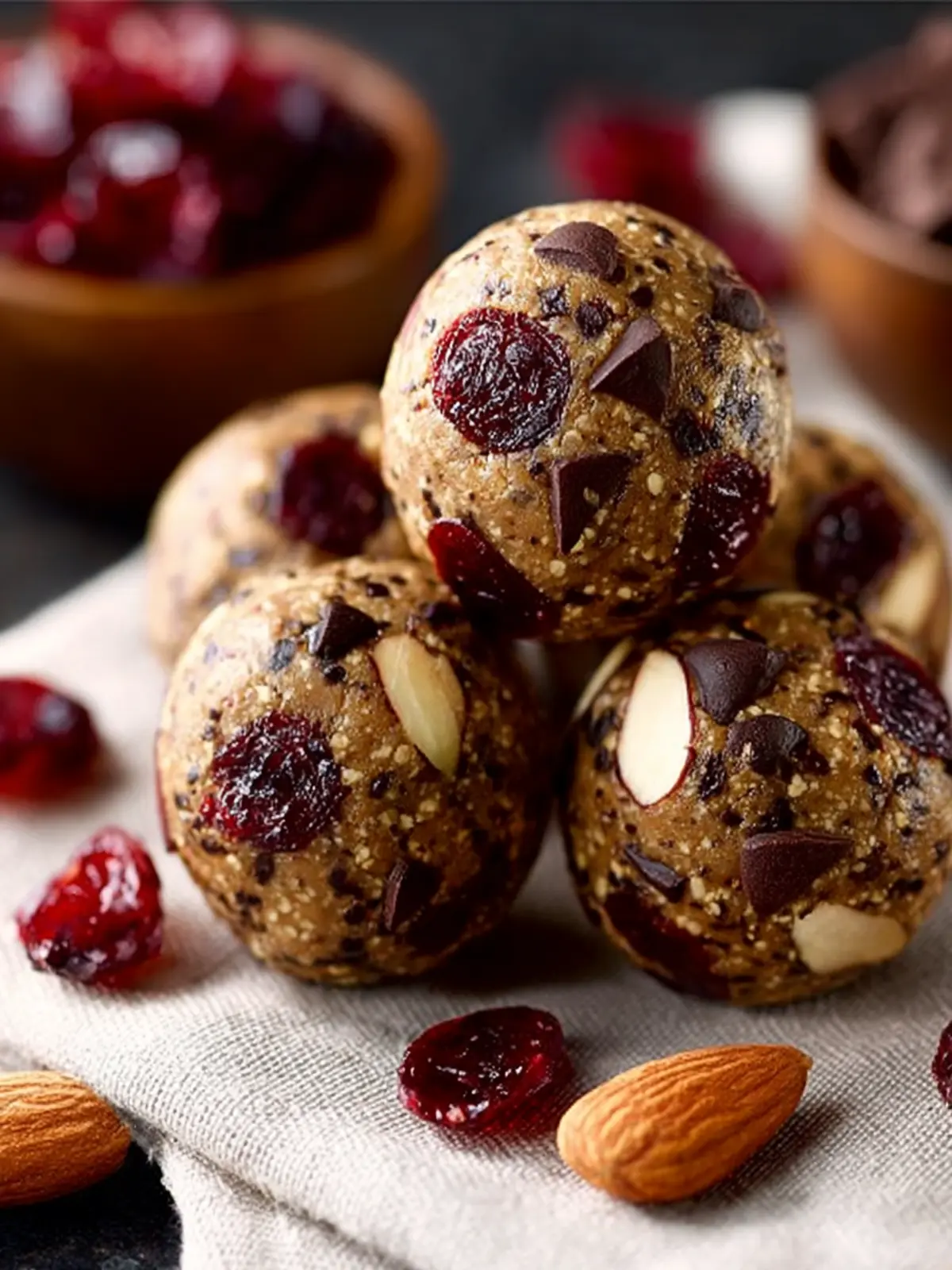 No-Bake Cranberry Chocolate Almond Energy Bites First Image