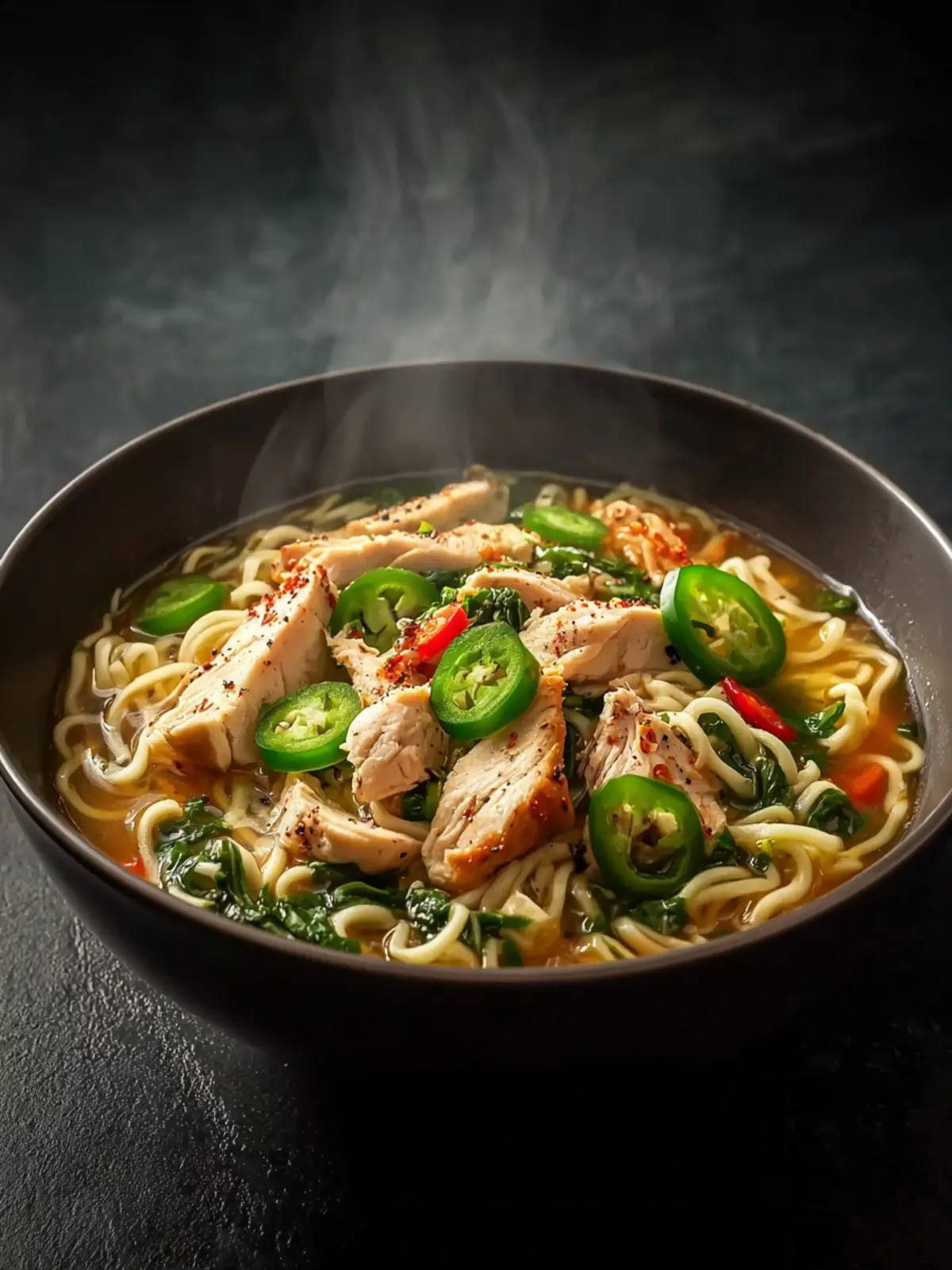 Aromatic Ginger Garlic Chicken Noodle Soup First Image