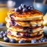 Greek Yogurt Blueberry Pancakes First Image