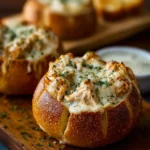 Chicken Alfredo Garlic Bread Bowls First Image