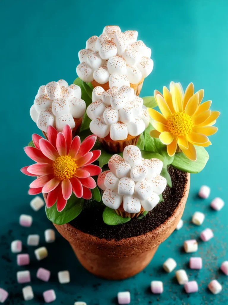 Easy Marshmallow Cupcakes {Flower Pot} First Image