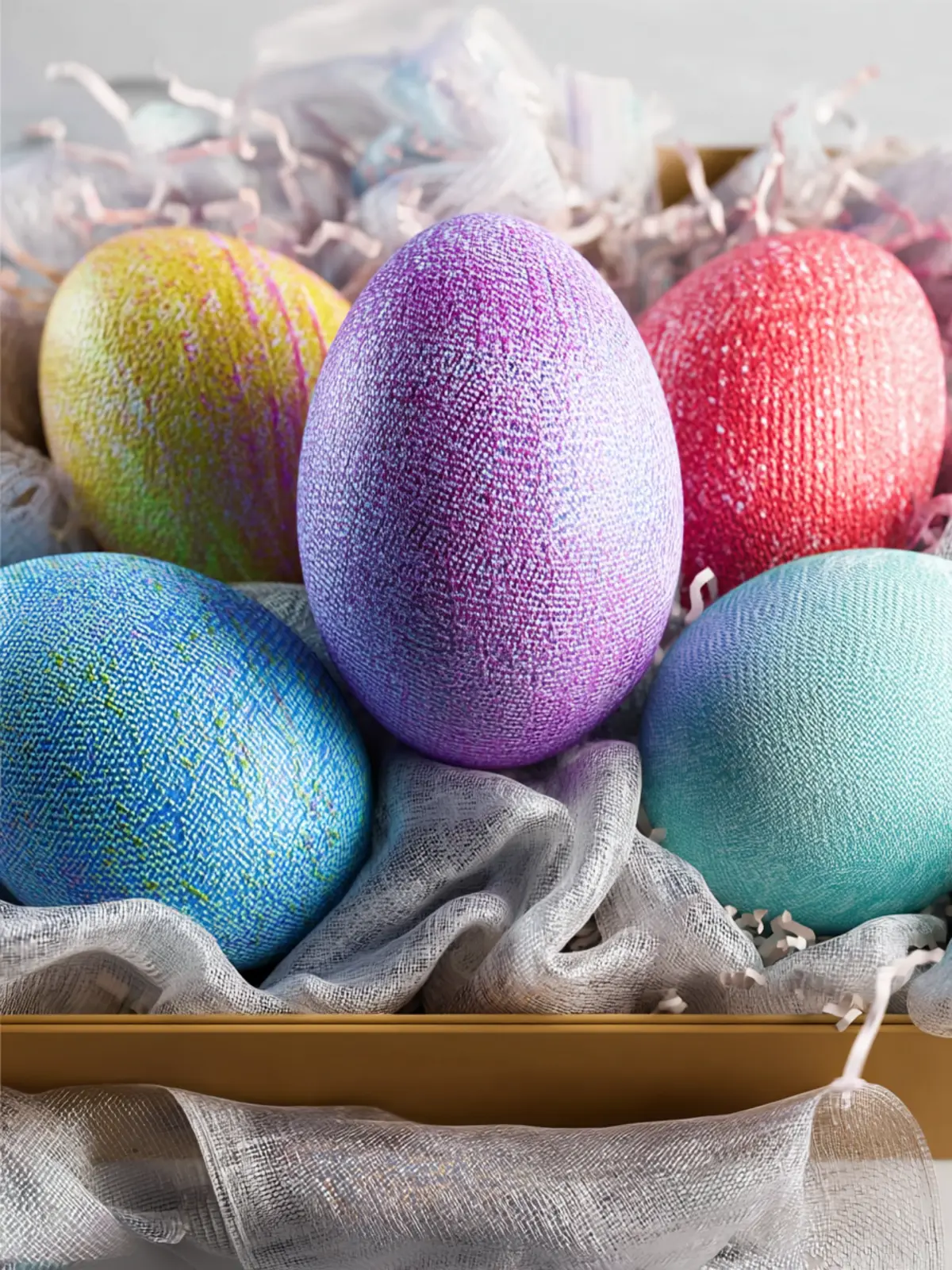 Fabric-Textured Easter Eggs First Image