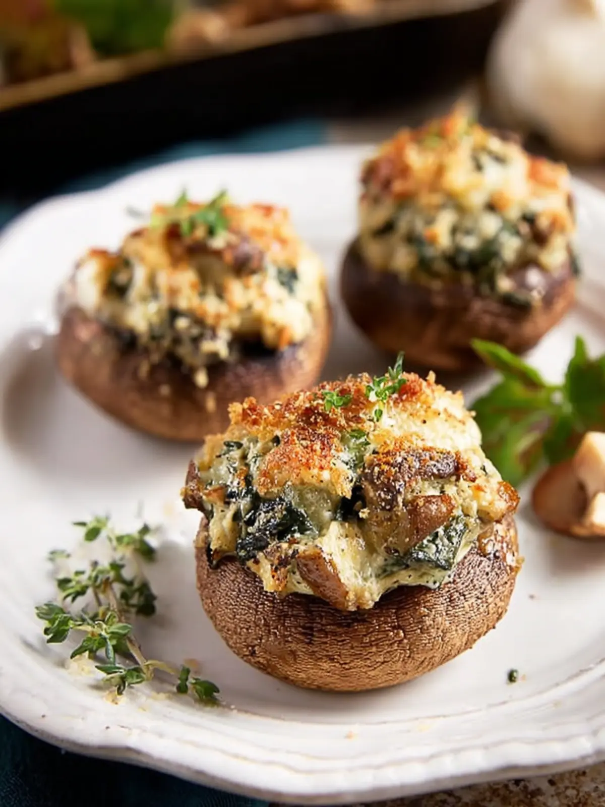 Spinach Artichoke Stuffed Mushrooms First Image