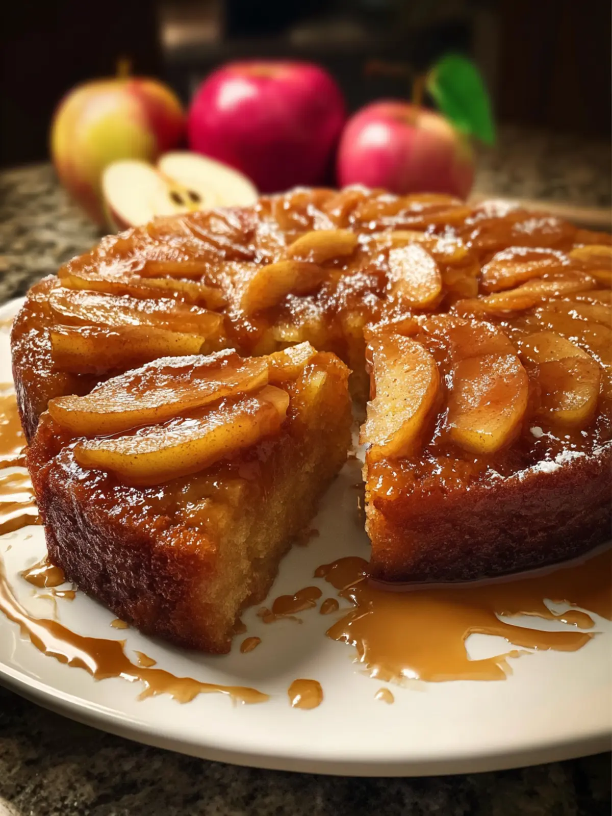 apple cinnamon upside down cake First Image