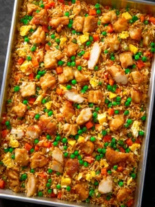 sheet pan chicken fried rice First Image
